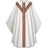 Gothic Chasuble in White Adornes Fabric with Plain Collar