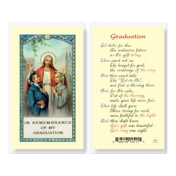 Graduation with Prayer for Future Holy Card
