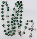 Green Cloisonne 8mm Bead Italian Rosary