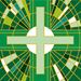 Green Cross Printed Altar Cover