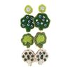 Green Irish Clover Beaded Earrings