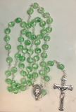 Crystal Rosary with Clear Beads, Handmade with Holy Soil inside Glass –  Bethlehem Handicrafts