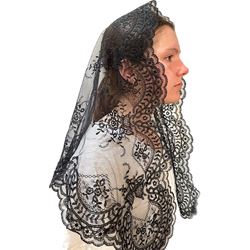 Guadalupe Black Lace Chapel Veil from Spain