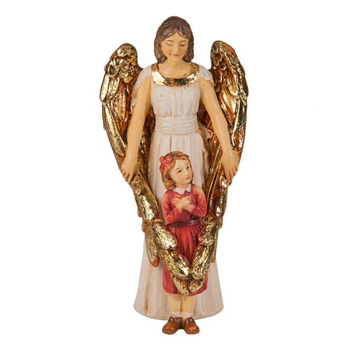 Guard Angel w Girl 4" Statue