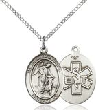 Guardian Angel and EMT Necklace Sterling Silver