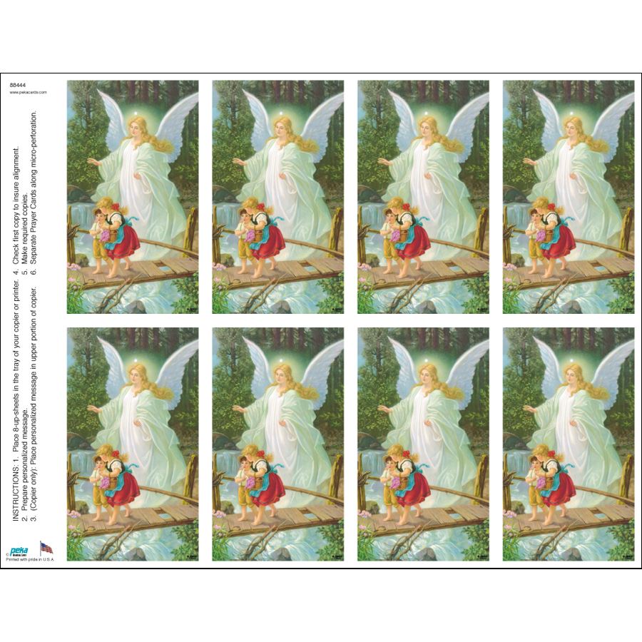 Guardian Angel Print Your Own Prayer Cards - 12 Sheet Pack