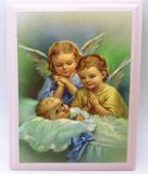 6 1/4" h x 4.5" w ?Wood Guardian Angel Wall ?Plaque from Italy