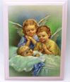 Guardian Angel Wall Plaque, Pink Wood, From Italy
