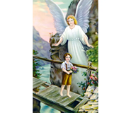  Guardian Angel with Boy Paper Prayer Card, Pack of 10