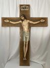 Gymnasium Crucifix with 50" Cross, Fiberglass in Traditional Colors - Made in Italy
