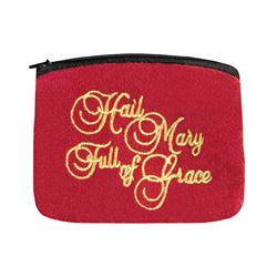 Hail Mary Full of Grace Red Rosary Case