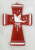 Hand Painted Dove of Peace Clay Cross from Mexico