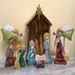 Hand painted 9 Figure Nativity Set with 7.5" Figures and 14.75" Stable