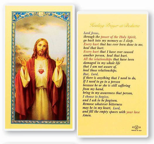 Healing Prayer Bedtime Holy Card