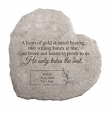 Heart of Gold Personalized Memorial Garden Stone