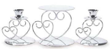 Hearts 3 Piece Candle Holder Set 