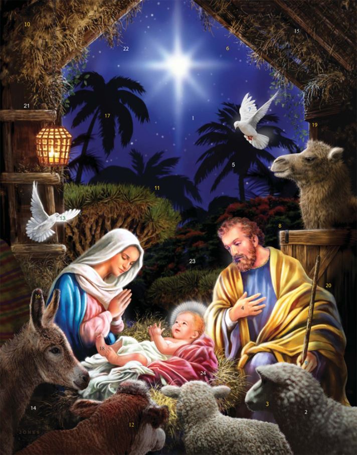 Heaven's Light Nativity 11" x 14" Advent Calendar 