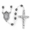 Hematite Rosary with Pewter Center and Crucifix