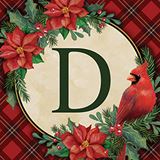 Holiday Home "D" with Cardinal Square Drink Coaster Set/4 