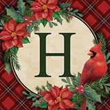Holiday Home "H" with Cardinal Square Drink Coaster Set/4