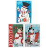 Holiday Snowman Garden Flag 18" Polyester (Sold Each, Assorted)