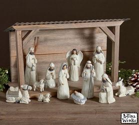 Holiest Night Resin Nativity Figure Set with Stable