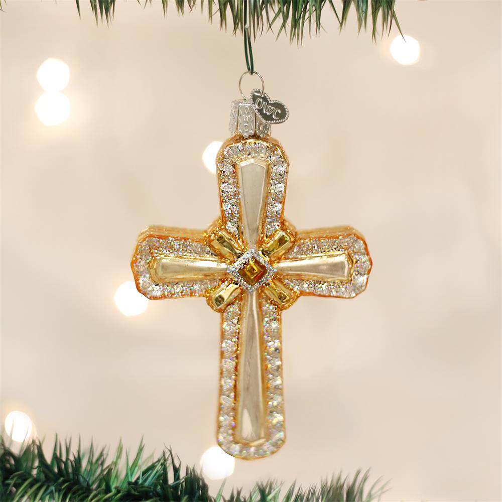 Holy Cross Glass Ornament