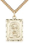 Holy Face of Jesus 14kt Gold Filled Medal on 24 inch Chain