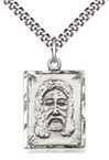 Holy Face of Jesus Sterling Silver Medal on 24 inch Chain