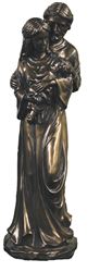 A Holy Family statue in cold cast bronze & fiberglass, 16".