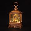 Holy Family 8.75" LED Swirling Glitter Golden Waterglobe Lantern