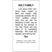 Holy Family Paper Prayer Card, Pack of 100 - 123128