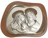 Holy Family Silver/Wood Plaque from Italy