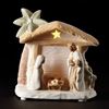 Holy Family in Stable 4" Lighted Porcelain Bisque Figurine *WHILE SUPPLIES LAST*
