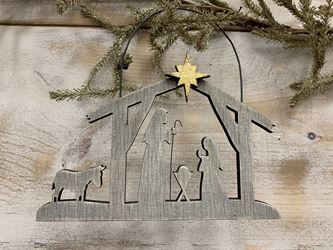 Holy Family with Donkey 7.5" Ornament