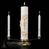 Holy Matrimony Gold and Cream Unity Candle Set