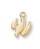 Holy Spirit Dove Gold over Sterling Silver Medal on 16" Chain