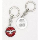 Red enameled Holy Spirit keychain  Made in Italy