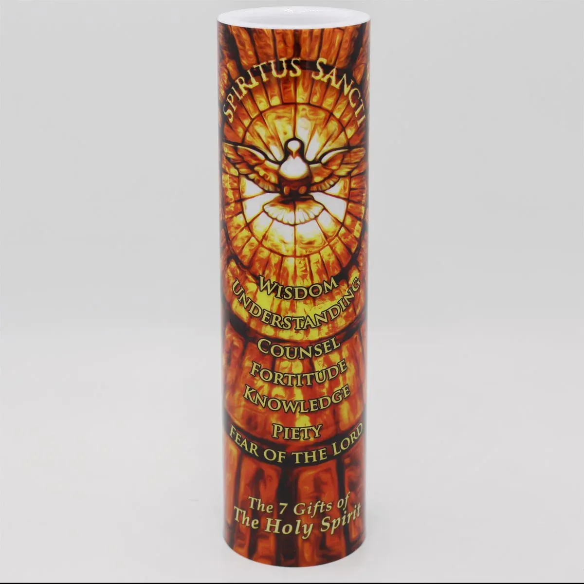 Holy Spirit Fire 8" Flickering LED Flameless Prayer Candle with Timer