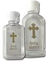 Plastic Bottles for Holy Water with Gold Cross