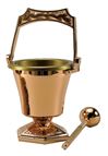 Holy Water Bucket with Sprinkler Satin Bronze