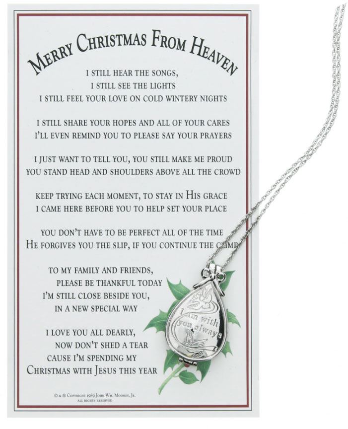 I Am With You Always Keepsake Locket with Merry Christmas from