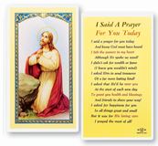 I Said A Prayer For You Today Laminated Prayer Card