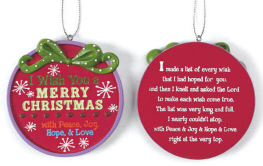 I Wish You A Merry Christmas Ornament