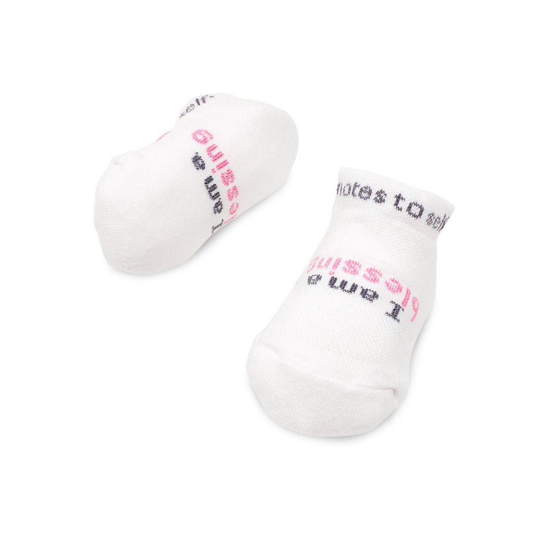 I am a blessing Newborn White Pink Socks, 3-12 Months