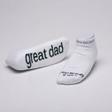 I am a great dad White low-cut with Hunter Green Words
