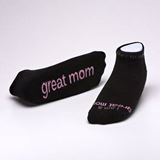 I am a great mom Black low-cut with Soft Pink Words
