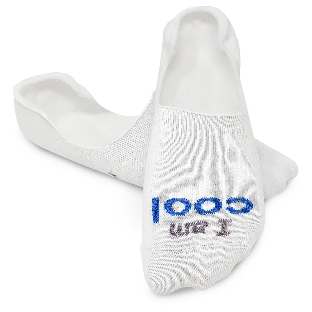 'I am cool' white ultra low-cut socks, adult large
