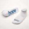 I have hope  White Socks with Harbor Blue Words