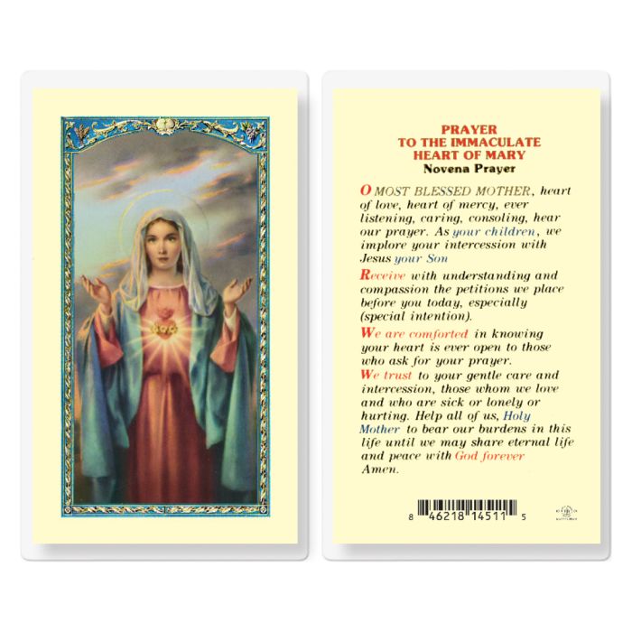 Immaculate Heart of Mary Novena Holy Card